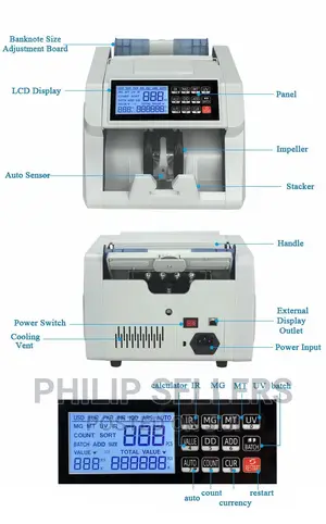 USD / EURO Cash Machine Bill Money Currency Counter With UV