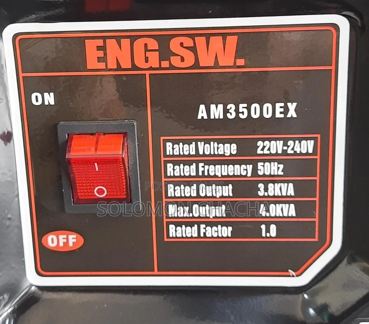 Astramilano Petrol Generator 3.8kw Rope Start