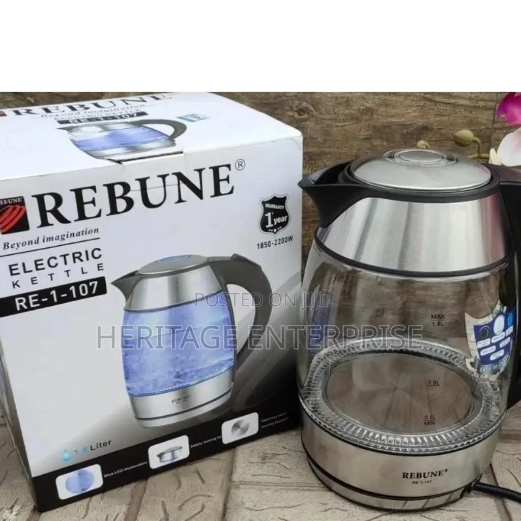 1.8ltrs Rebune Glass Electric Kettle