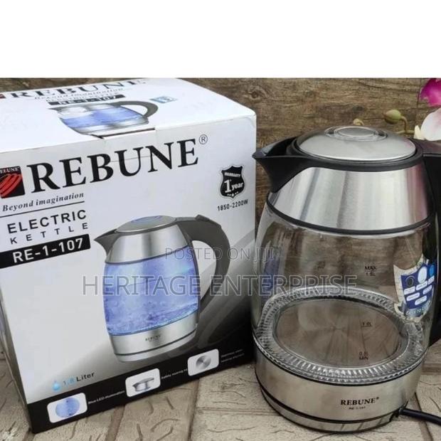1.8ltrs Rebune Glass Electric Kettle