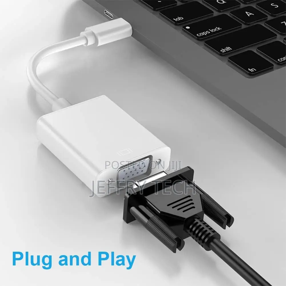 USB C to VGA Adapter, Thunderbolt 3 (Type-C) Male to VGA Fem