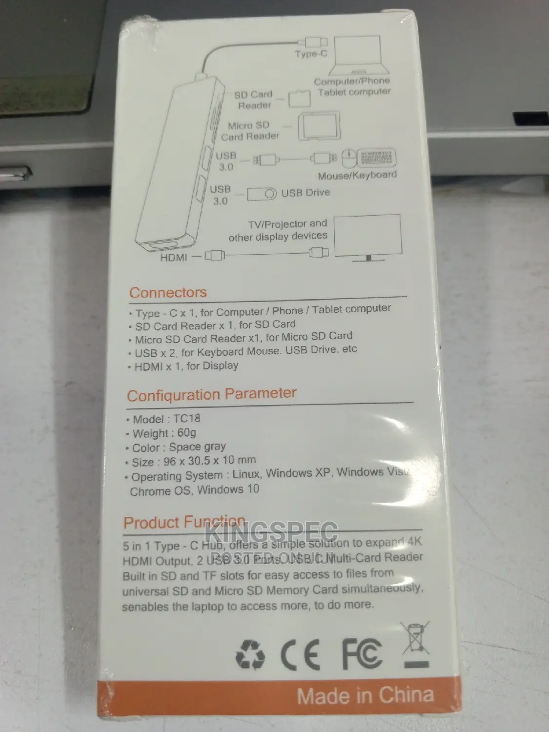 Type C 5 in 1 Multifunction Adapter