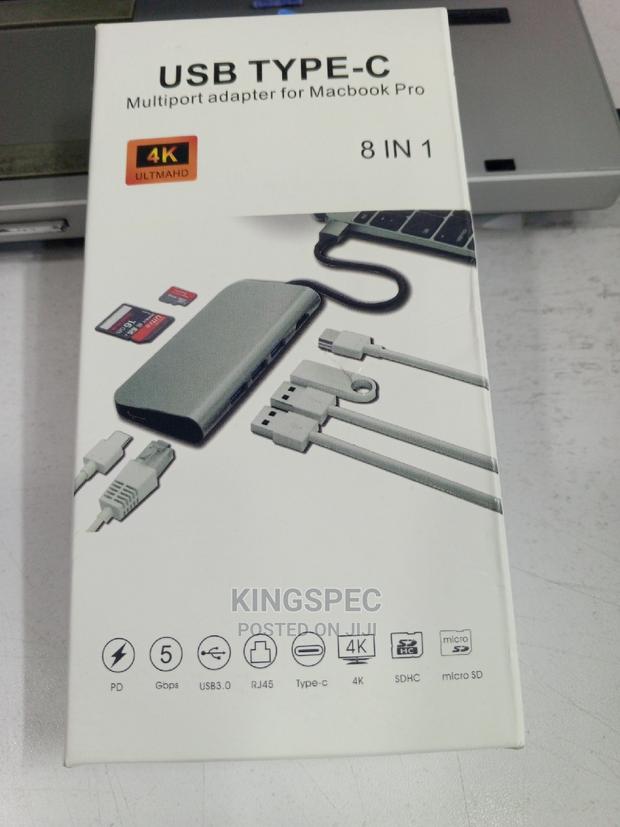 USB Type C 8 in 1 Multiport Adapter