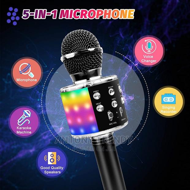 4 in 1 Wireless Portable Karaoke Microphone With Speaker - thumbnail 3