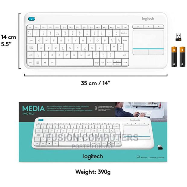 Logitech Wireless Keyboard With Touchpad Plus – White