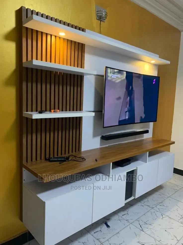 Wpc Fluted Wall Panel Tv Unit