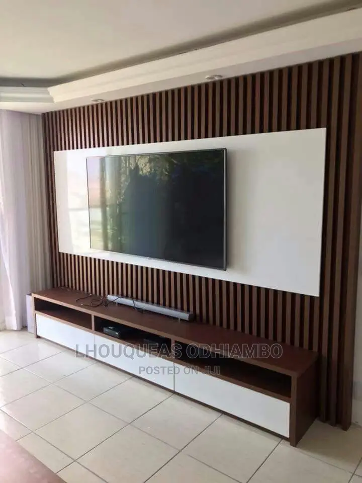 Wpc Fluted Wall Panel Tv Unit