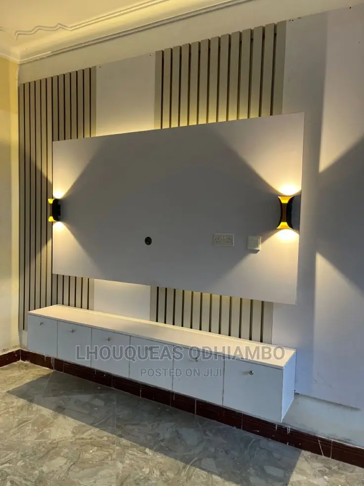 Wpc Fluted Wall Panel Tv Unit