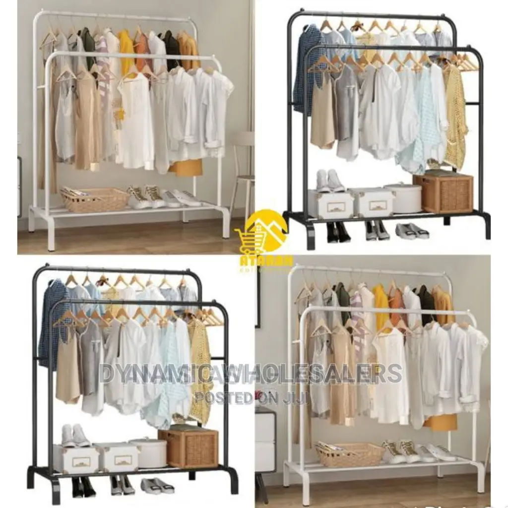 *Double Pole Clothing Rack With Shoes Shelves in Nairobi Central Home Accessories, All In One