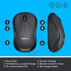 Logitech M221 Silent Wireless Mouse- Charcoal