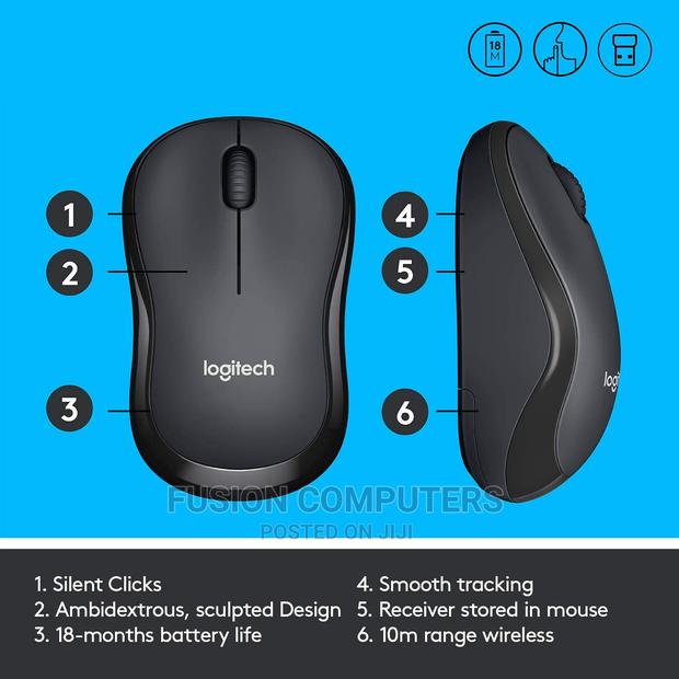 Logitech M221 Silent Wireless Mouse- Charcoal - thumbnail 2
