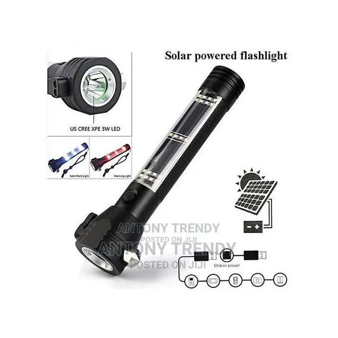 Generic LED Multifunctional Solar Flashlight USB Rechargeabl