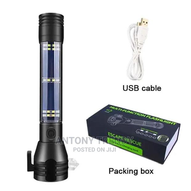 LED Multifunctional Solar Flashlight USB Rechargeable - thumbnail 2