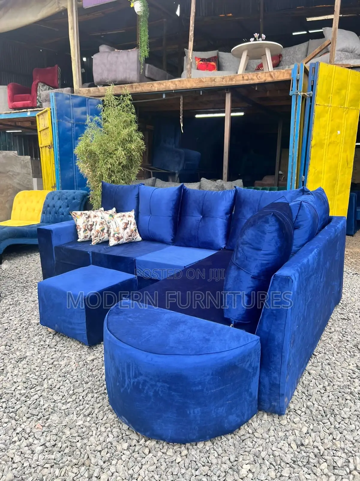 Blue L Seat Sofa