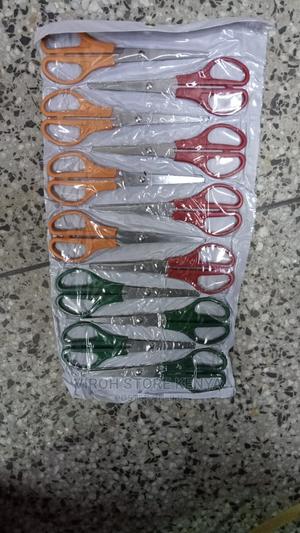 Plastic Grip Straight Scissors Dozen 12pcs Paper Cutter - thumbnail 2