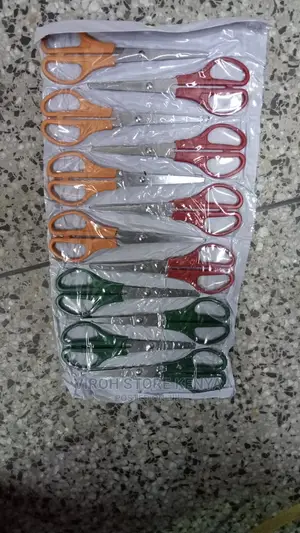 Plastic Grip Straight Scissors Dozen 12pcs Paper Cutter