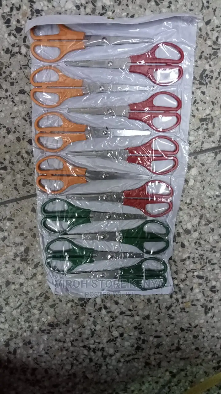 Plastic Grip Straight Scissors Dozen 12pcs Paper Cutter