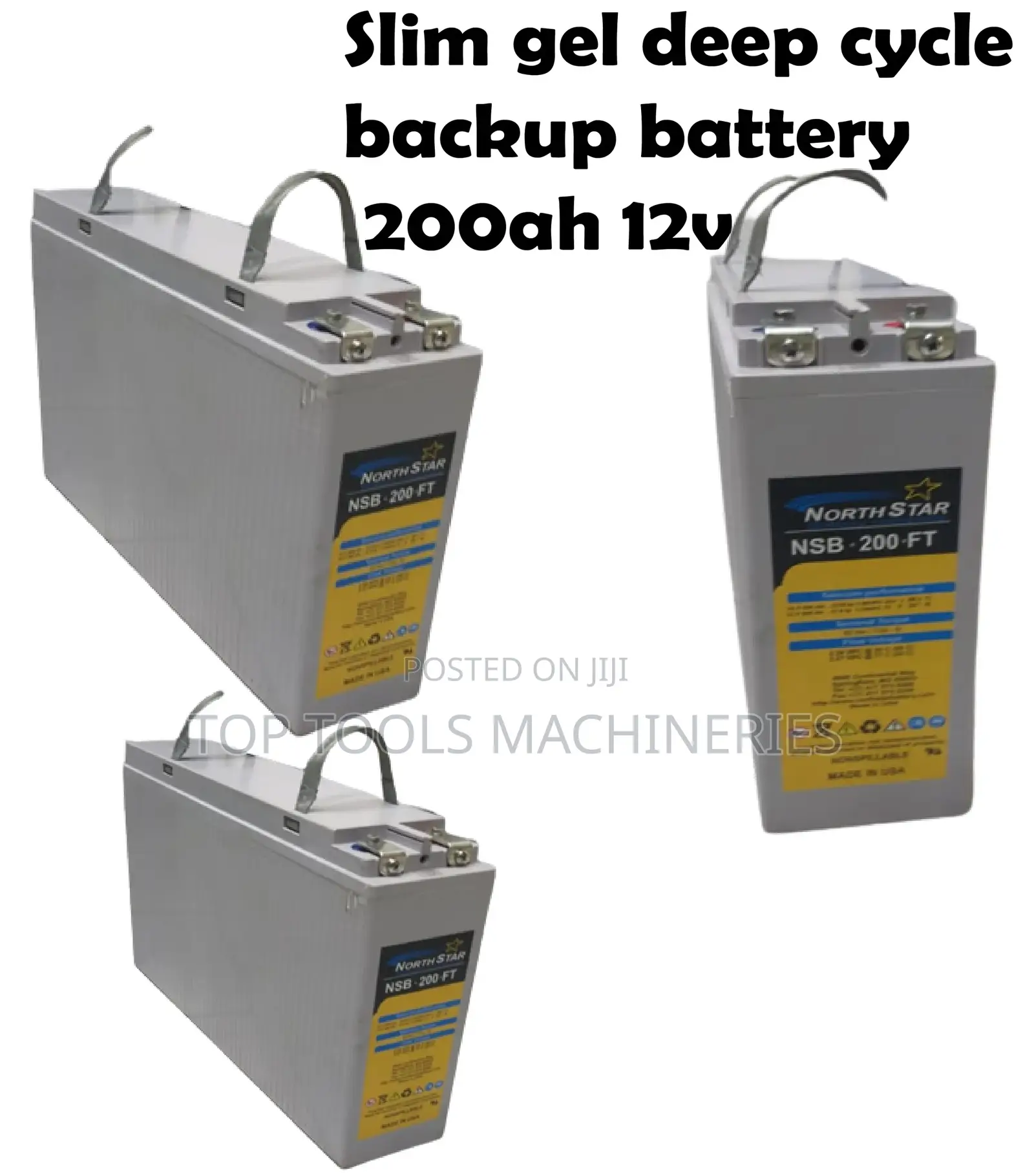Slim Gel Deep Cycle Backup Battery 200ah 12v