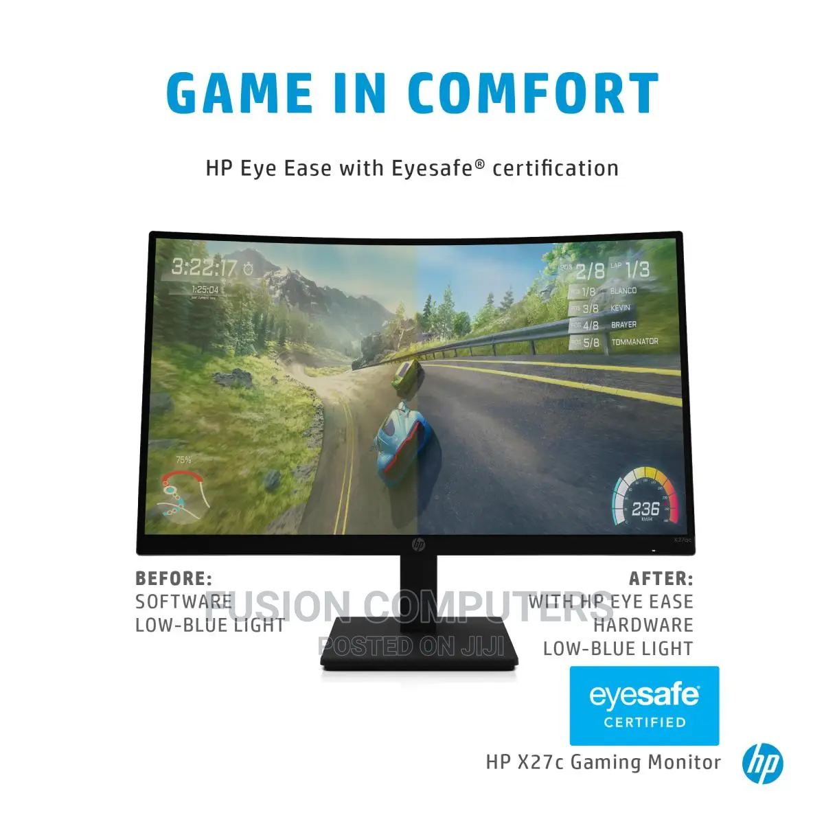 HP Gaming Monitor - X27c - 27in - 1920x1080 (FHD)