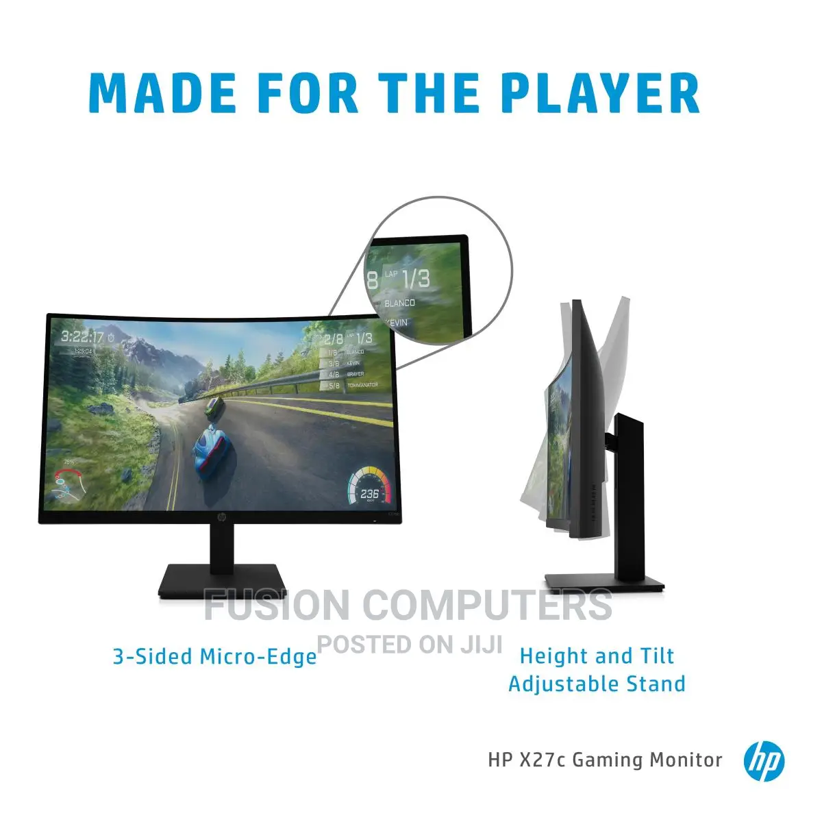HP Gaming Monitor - X27c - 27in - 1920x1080 (FHD)