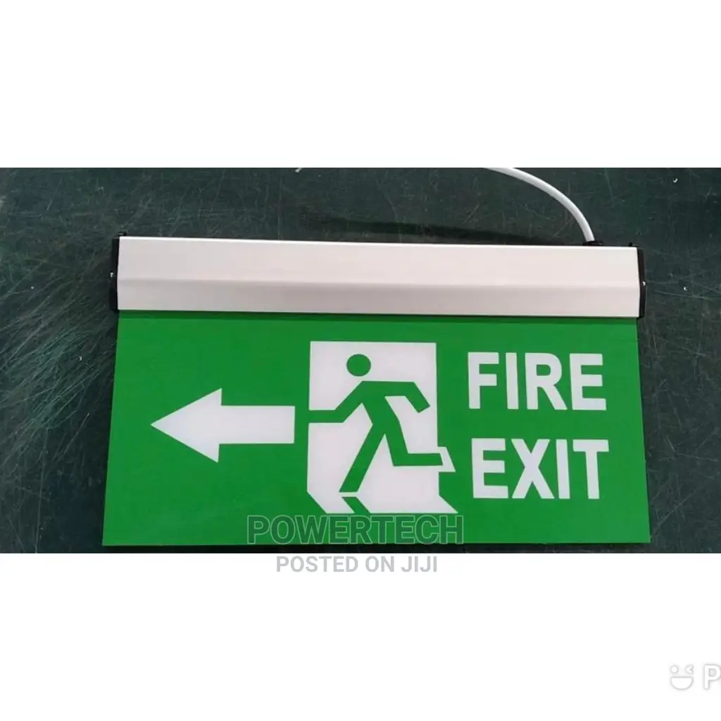 Fire Safety Exit Sign Warning Guidance With Signance Lights