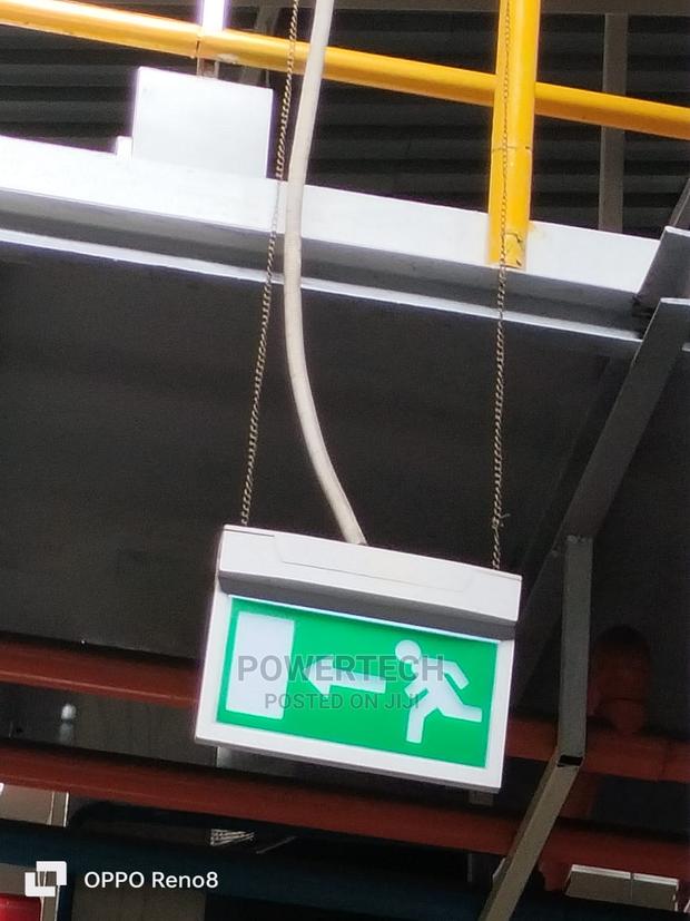 Fire Safety Exit Sign Warning Guidance Signage With Lights - main view