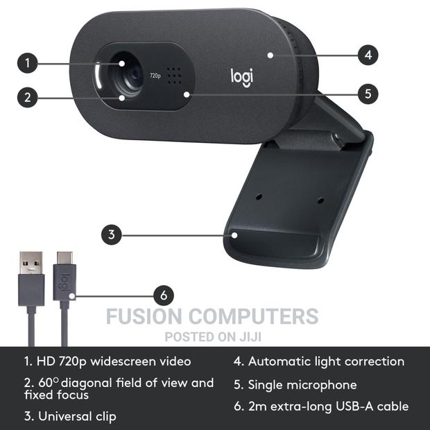 Logitech C505 Hd Webcam Black - thumbnail 2
