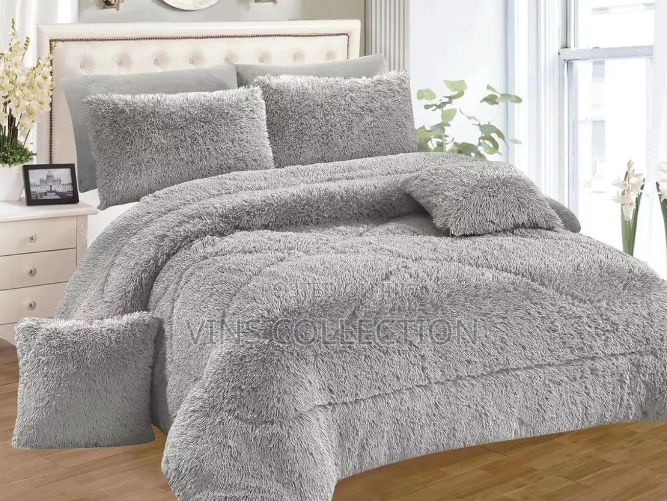 Stylish Fur Duvet Set 6pcs