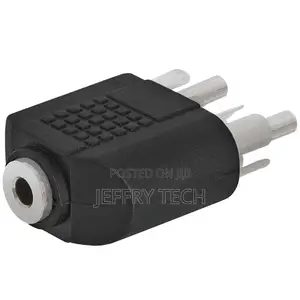 3.5mm Stereo Female Jack to 2x RCA Male Plug Adapter Audio S