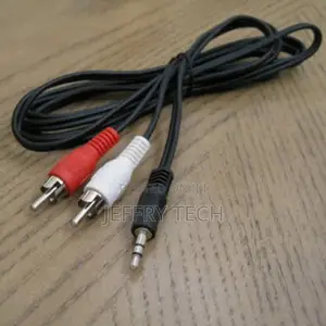 Headphone Jack Plug 3.5mm Aux in to 2 Red White RCA Stereo A