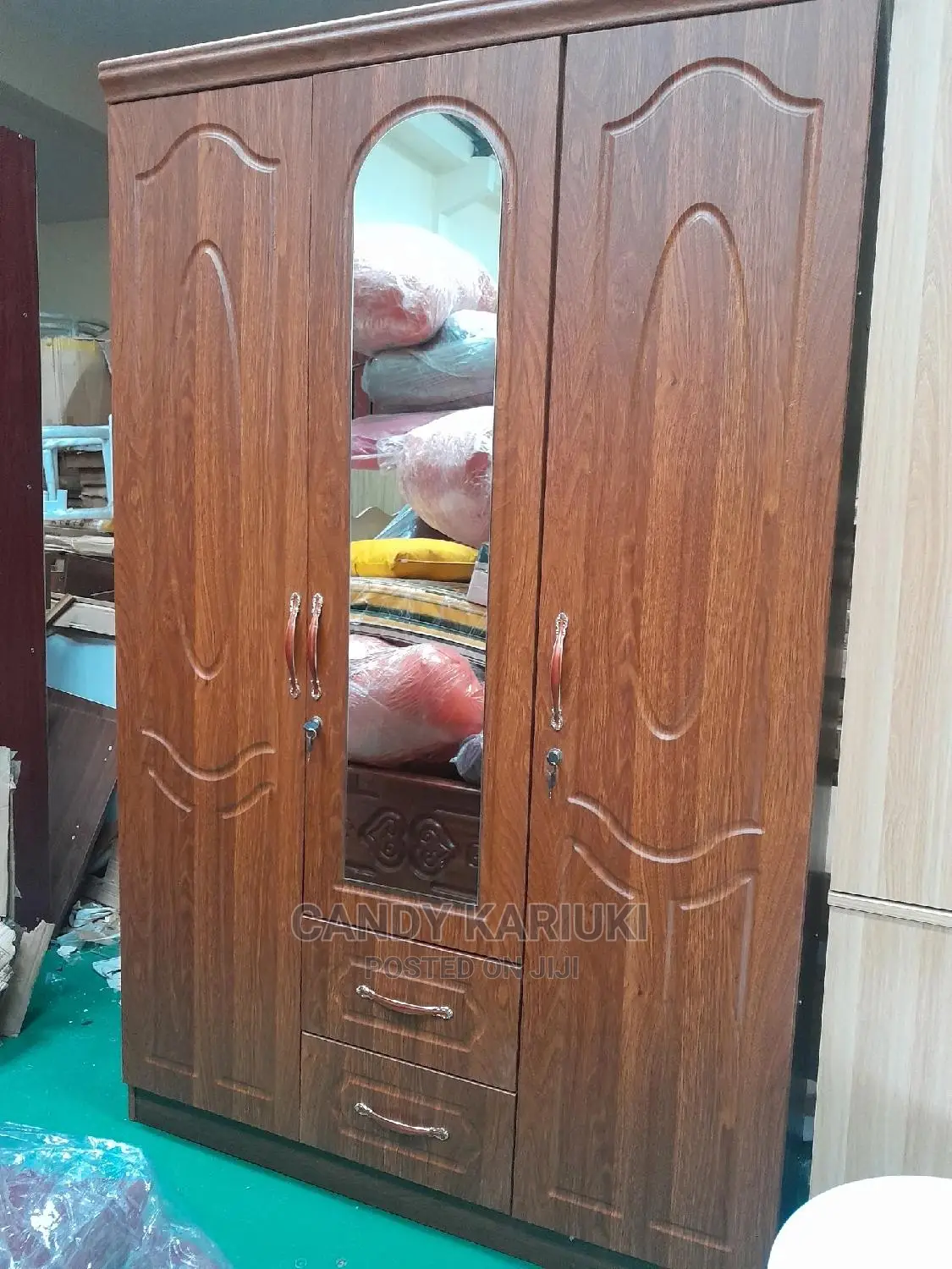 Brown 3 Door Wardrobe