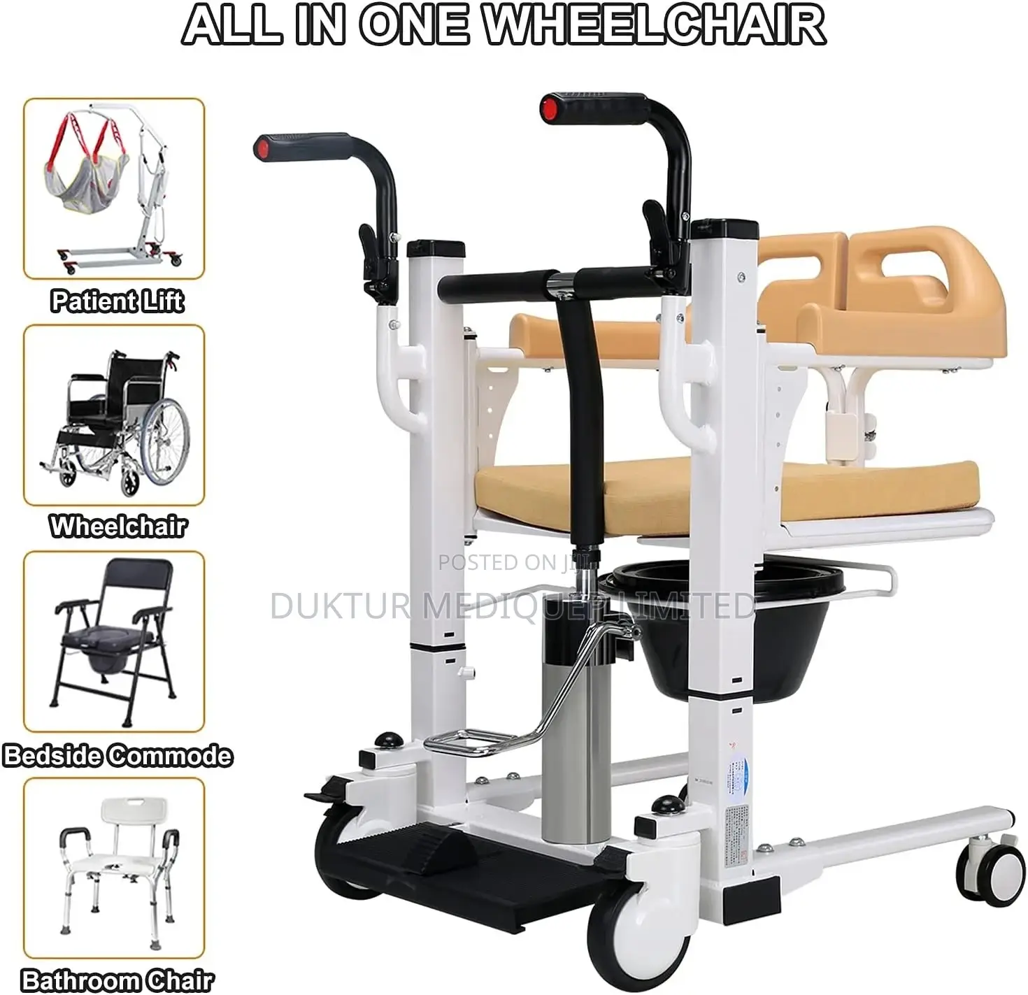 Heavy Duty Hydraulic I-Move/ Patient Transfer Chair 5-in-1