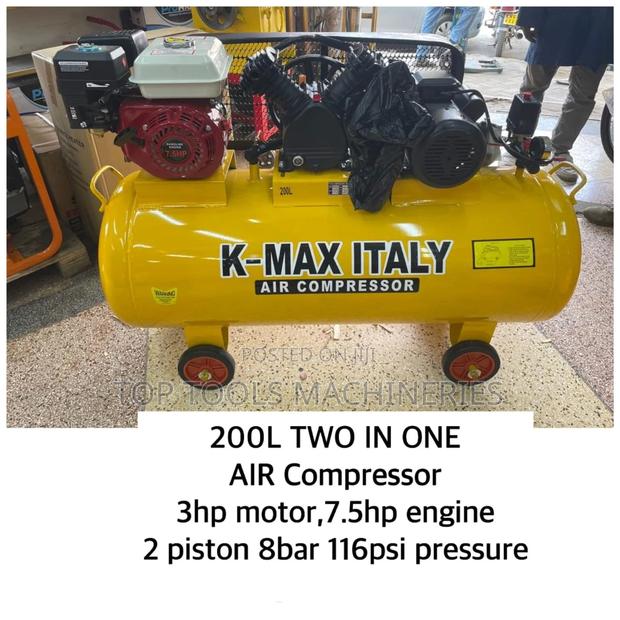 200ltr 2in1 Petrol N Electric Air Compressor 7.5hp 3hp