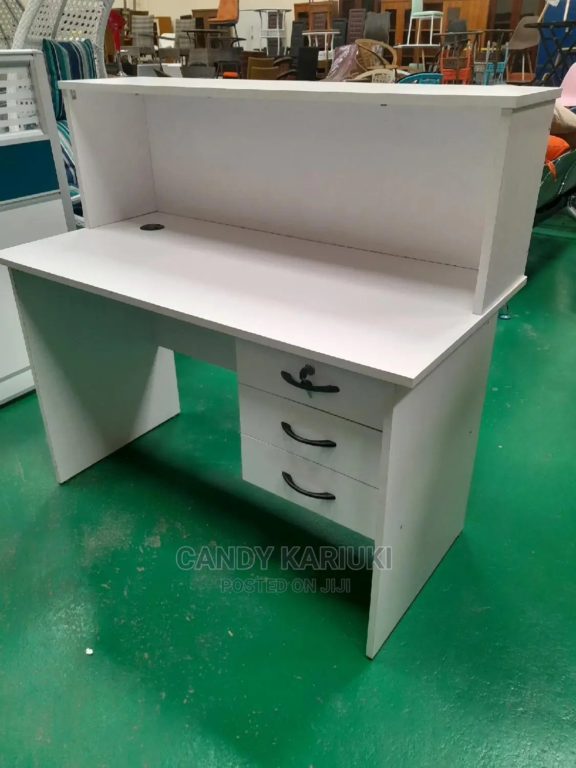 Office White Reception Desk 1m