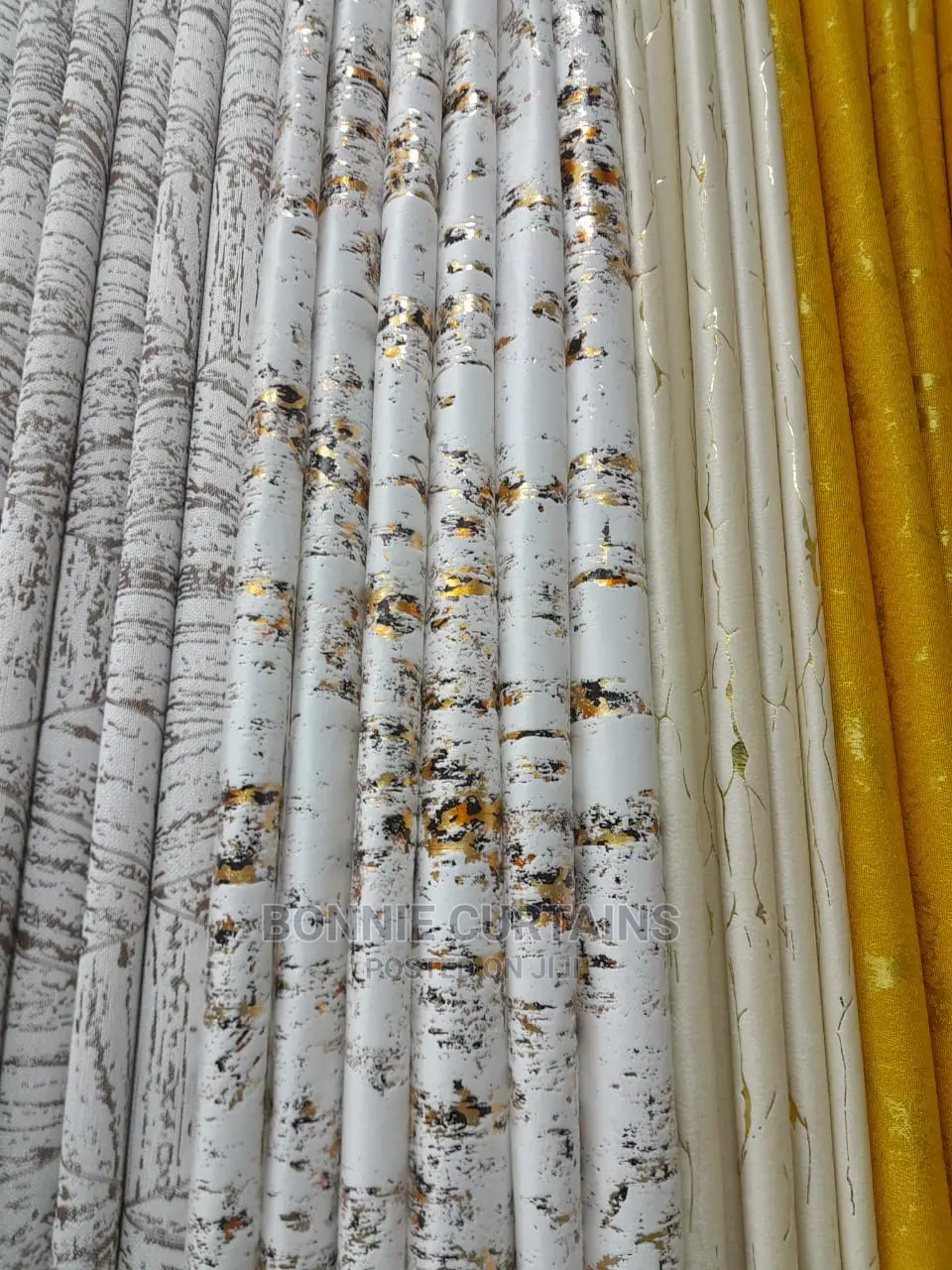 Purple and Cream Curtains Nice for Dining Rooms