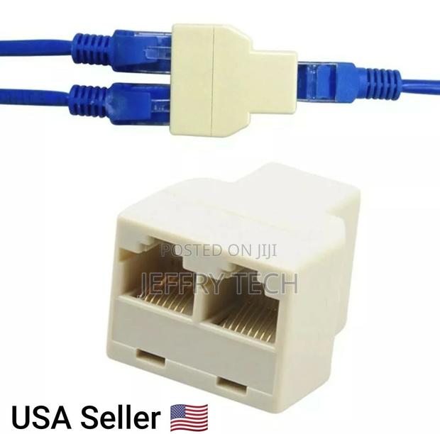 1PC 1 to 2 Ways LAN Ethernet Cord Network Cable RJ45 Female
