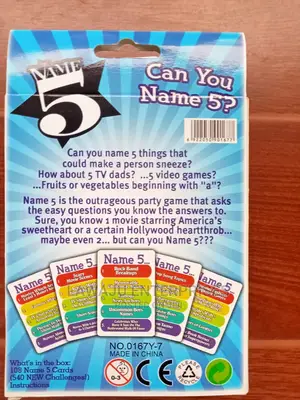 Name 5 Card Game