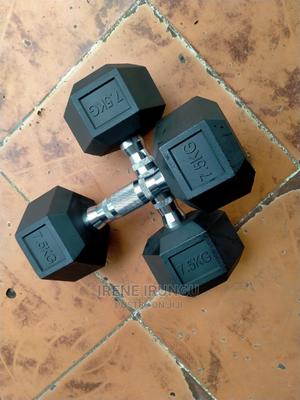 Hexagon Dumbell , 7.5kg Pair - thumbnail 2