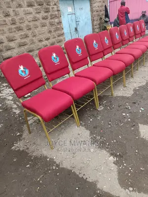 Maroon Church Chairs With Logo