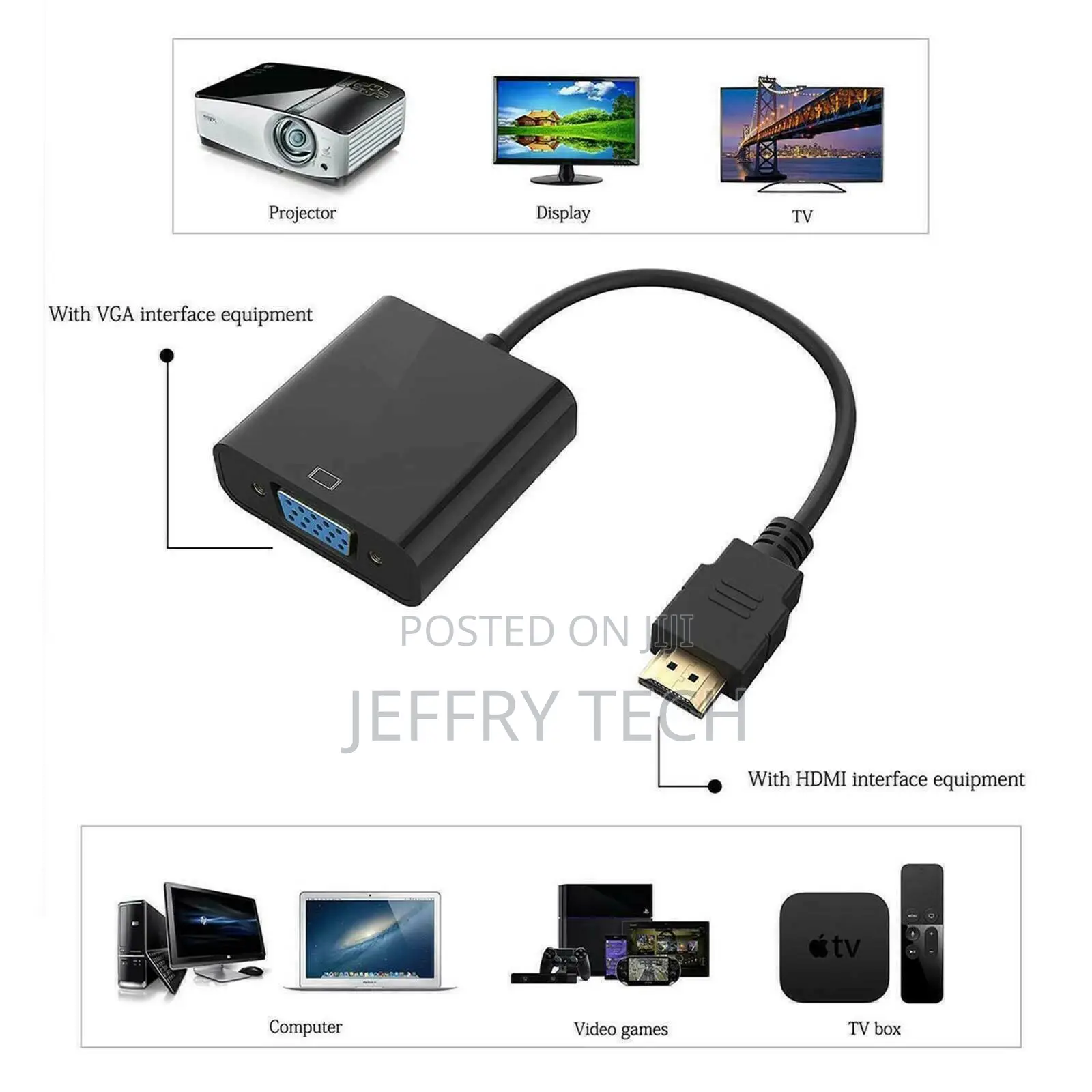 HDMI Male To VGA Female Adapter Converter Cable For Video HD