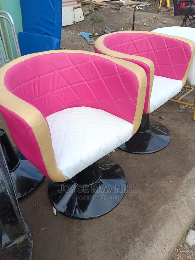Styling Chair New Design, White, Gold and Pink