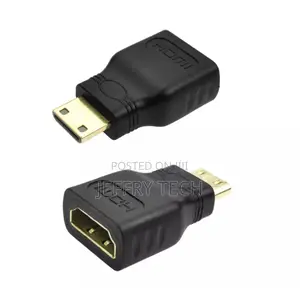 NEW Mini HDMI Male To Standard HDMI Female Adapter Gold Plat