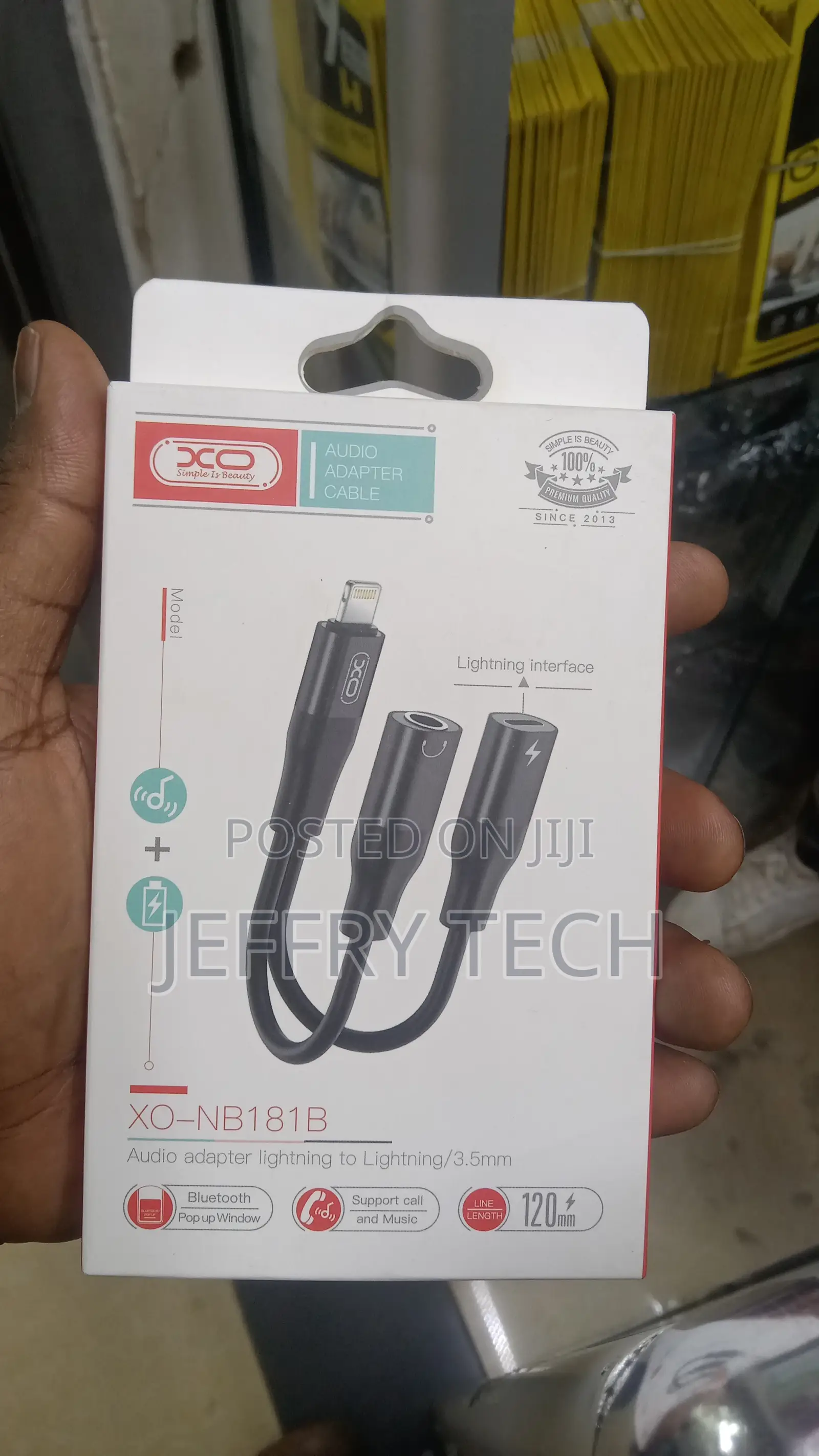 Converter From Lightning and Audio Jack to Lightning - Blac