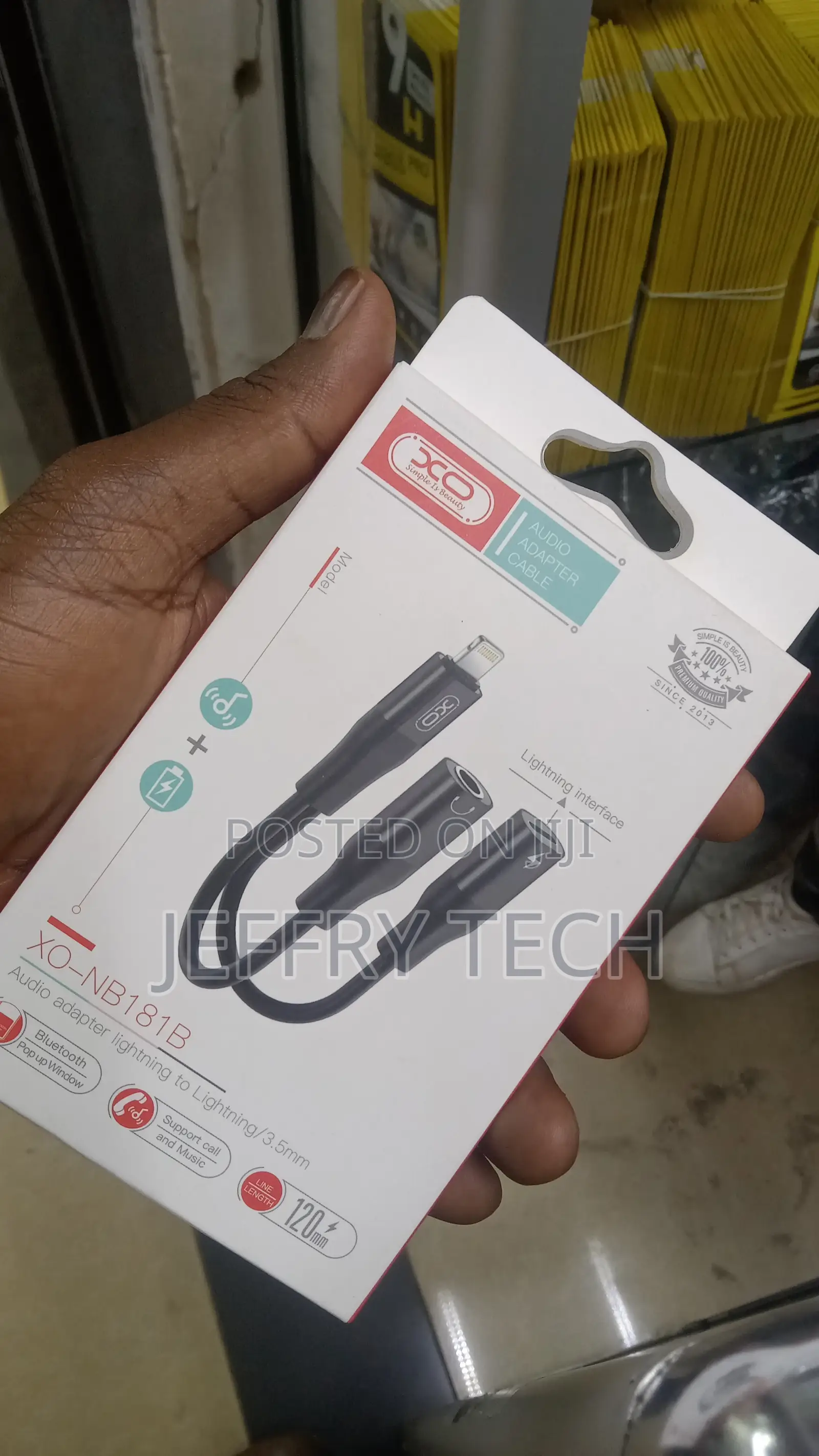Converter From Lightning and Audio Jack to Lightning - Blac