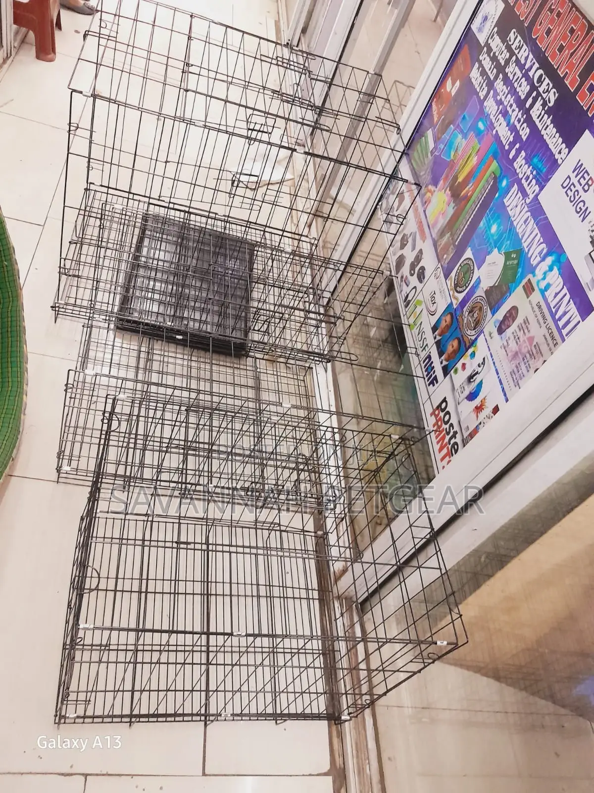 Foldable Metal Cage for Dogs and Other Pets Medium Size