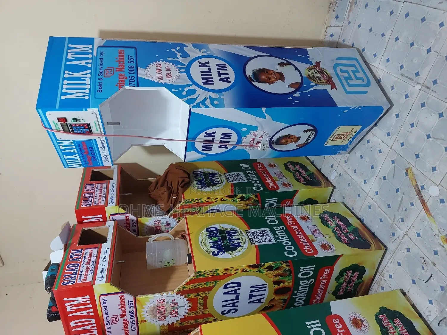 Salad and Milk Vending Machines