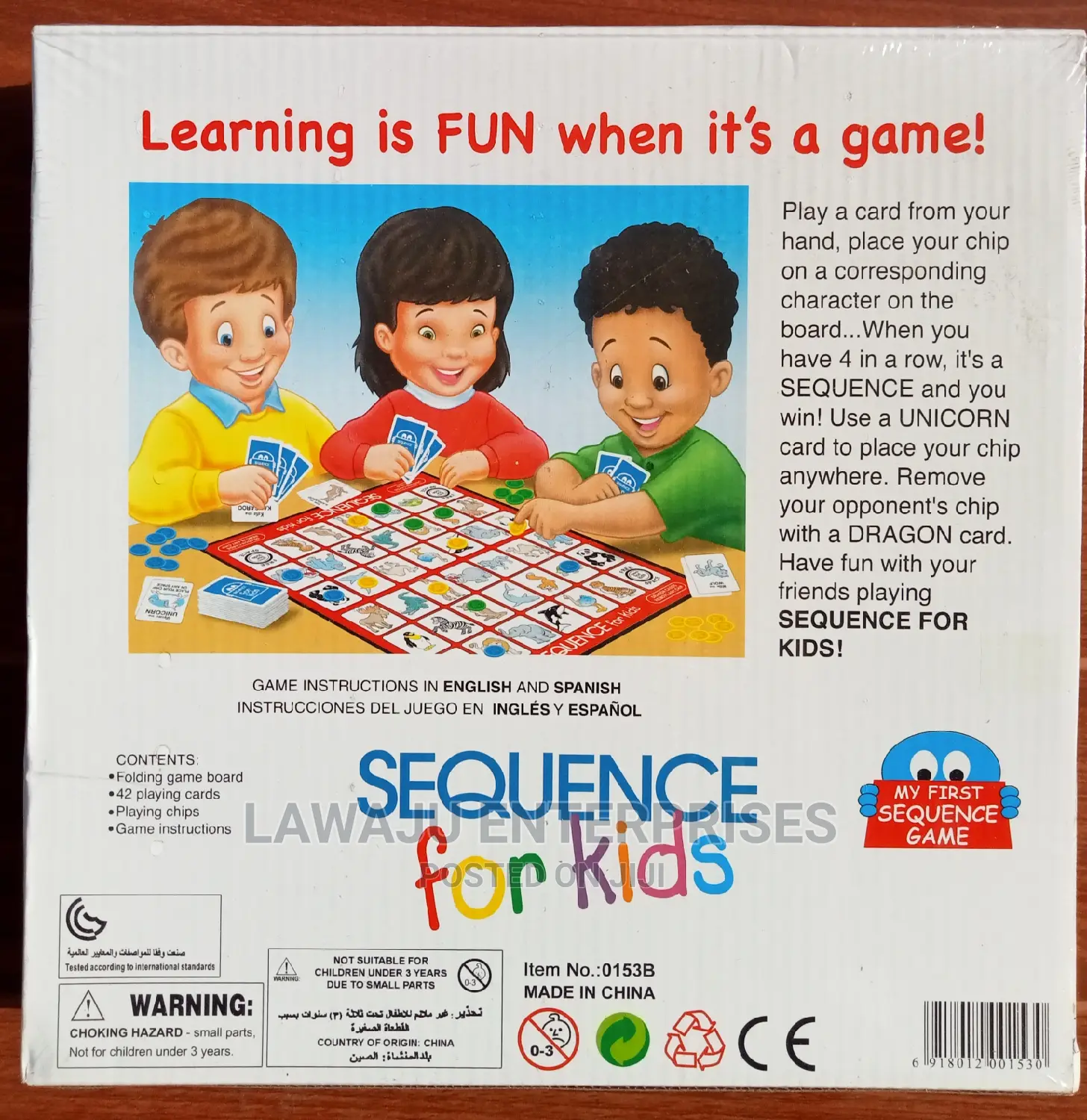 Sequence for Kids Game, Age 3-6, Players 2-4