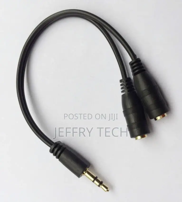 3.5mm AUX Audio Splitter 1 Male to 2 Female Headphone Y Cabl