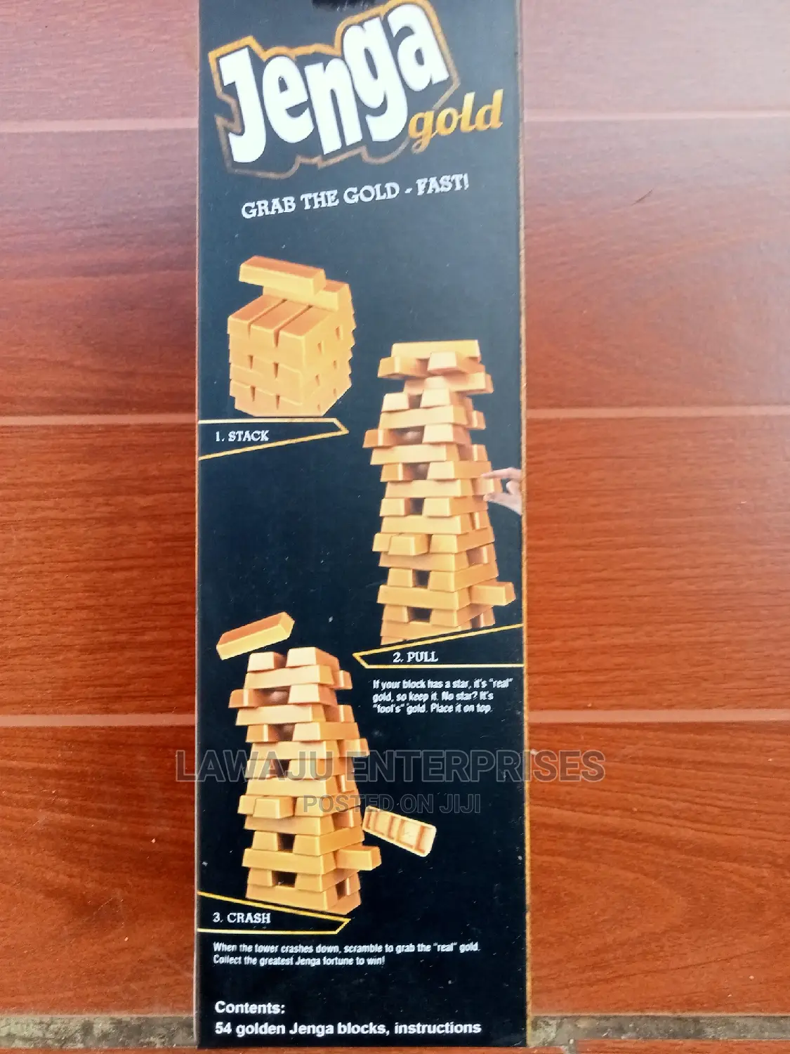 Jenga Gold Tower Game - Ages 6+, Fun Family Friends Game