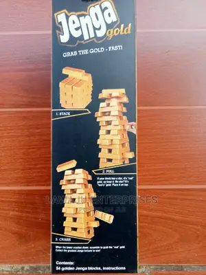 Jenga Gold Tower Game - Ages 6+, Fun Family Friends Game